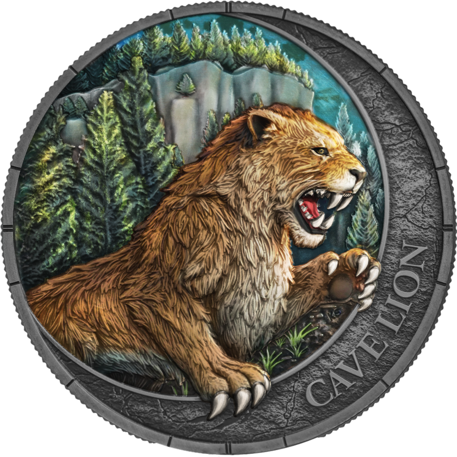Cave Lion Oblivion 2026 Megafauna Silbermünze 1 oz UV-reaktiv