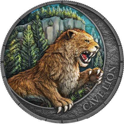 Cave Lion Oblivion 2026 Megafauna Silbermünze 1 oz UV-reaktiv