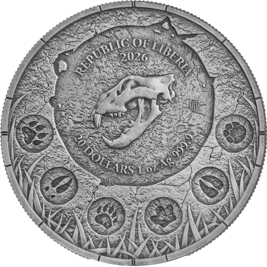 Cave Lion Oblivion 2026 Megafauna Silbermünze 1 oz UV-reaktiv