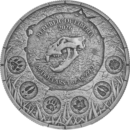 Cave Lion Oblivion 2026 Megafauna Silbermünze 1 oz UV-reaktiv