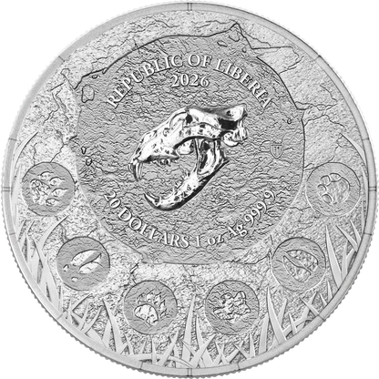 Megafauna Cave Lion 2026 Silbermünze 1 oz Liberia