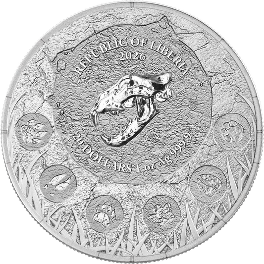 Megafauna Cave Lion 2026 Silbermünze 1 oz Liberia