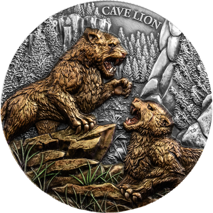 Megafauna Cave Lion 2026 2 oz Ultra High Relief Silbermünze