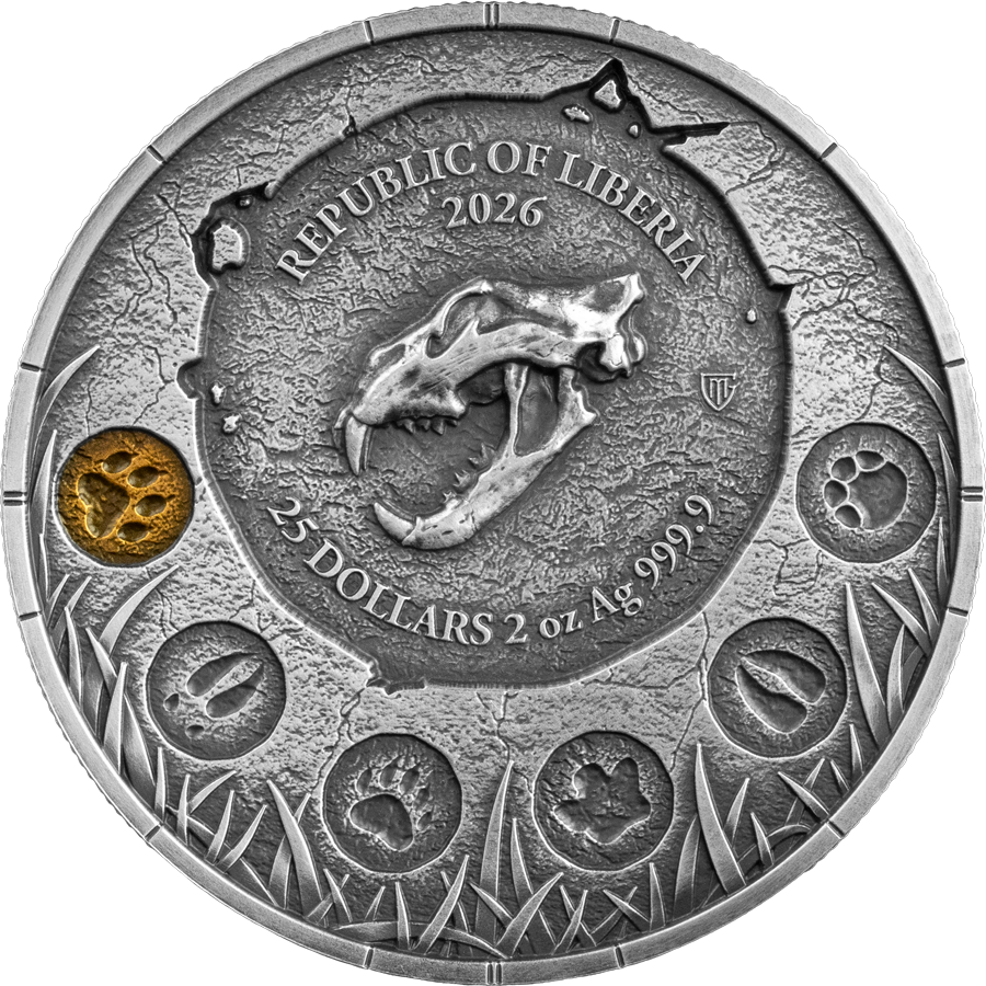 Megafauna Cave Lion 2026 2 oz Ultra High Relief Silbermünze