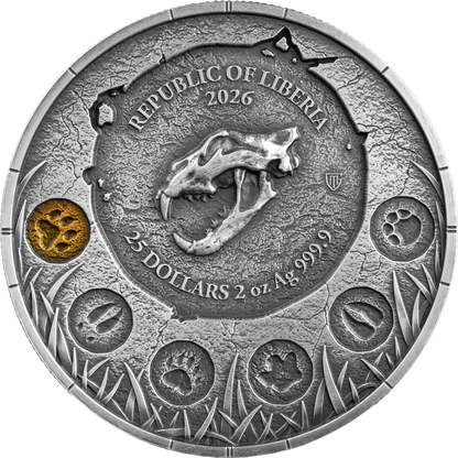 Megafauna Cave Lion 2026 2 oz Ultra High Relief Silbermünze