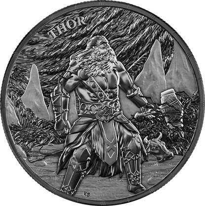 Germania Ragnarök Thor 2026 1 oz Black Silver BU Mjölnir