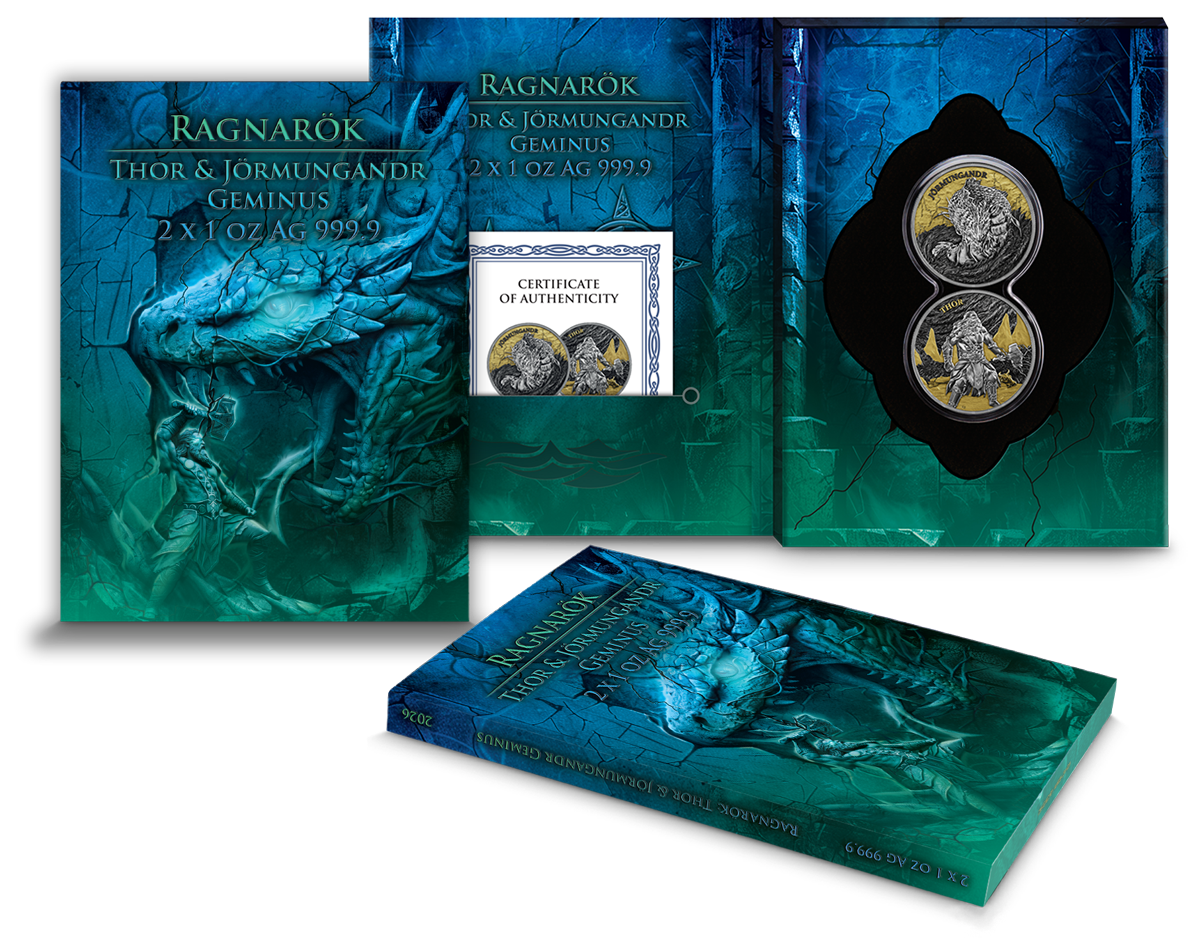 Germania Ragnarök Thor Jörmungandr Geminus 2026 2 x 1 oz Silber

