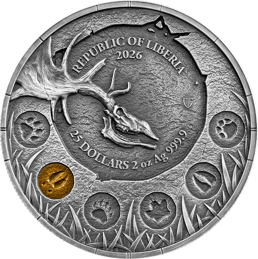 Liberia - 2oz Germania Megafauna Riesenhirsch 2026