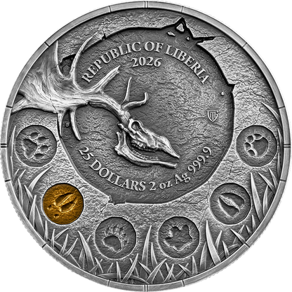 Liberia - 2oz Germania Megafauna Riesenhirsch 2026