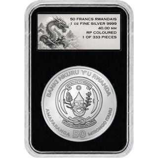Ruanda Blue Dragon 2026 1 oz Silber PP farbig im Slab
