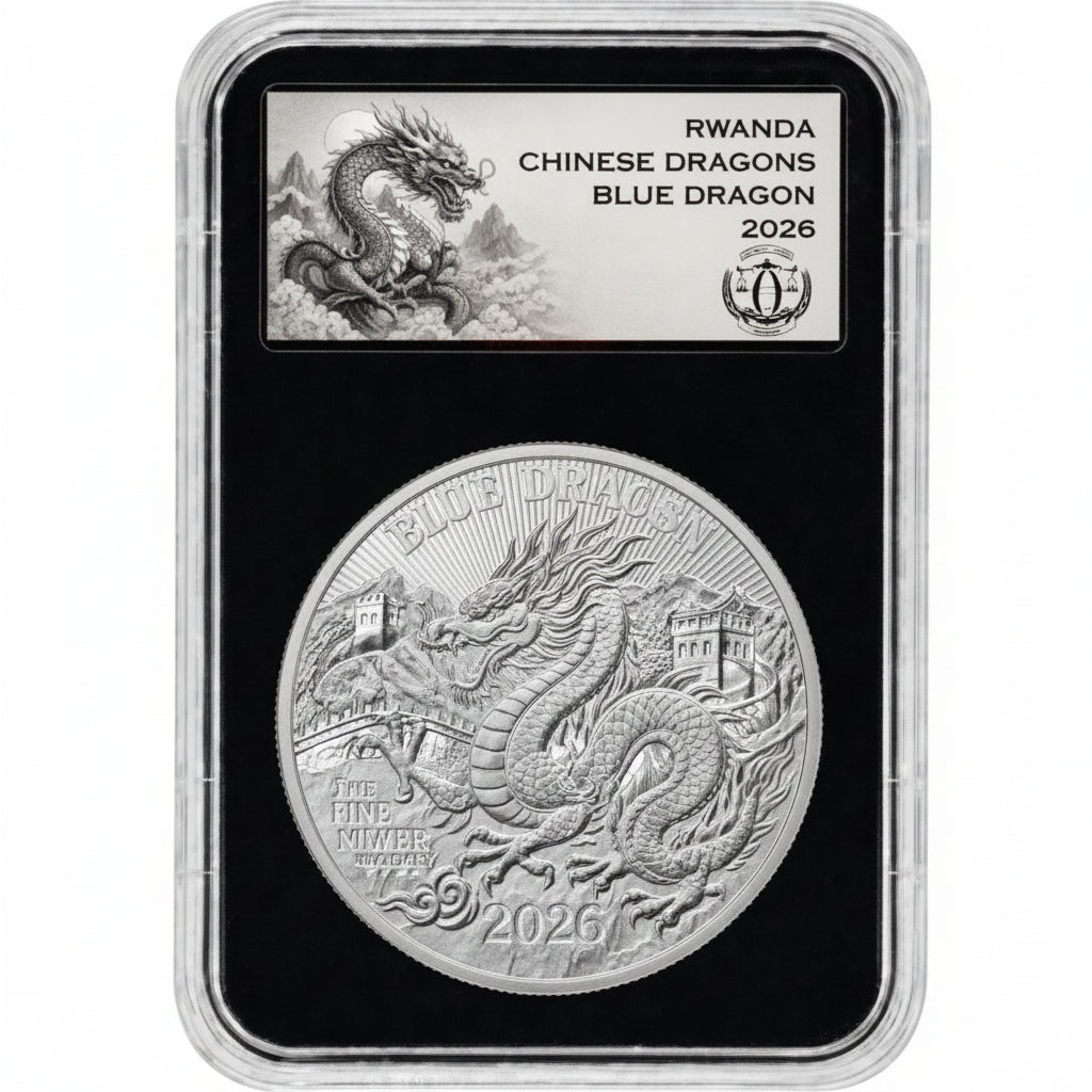 Ruanda Blue Dragon 2026 1 oz Silber PP im Slab