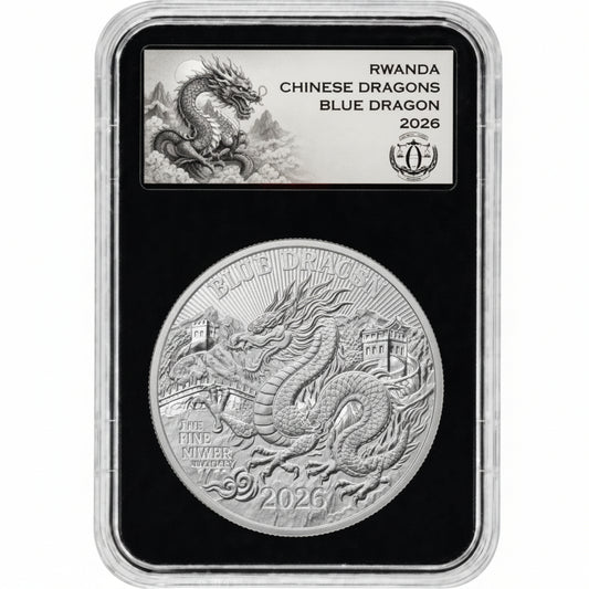 Ruanda Blue Dragon 2026 1 oz Silber PP im Slab