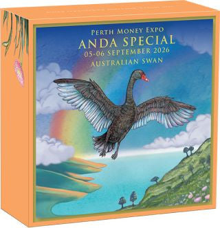Australien ANDA Perth Schwan 2026 1 oz Silber farbig im Etui