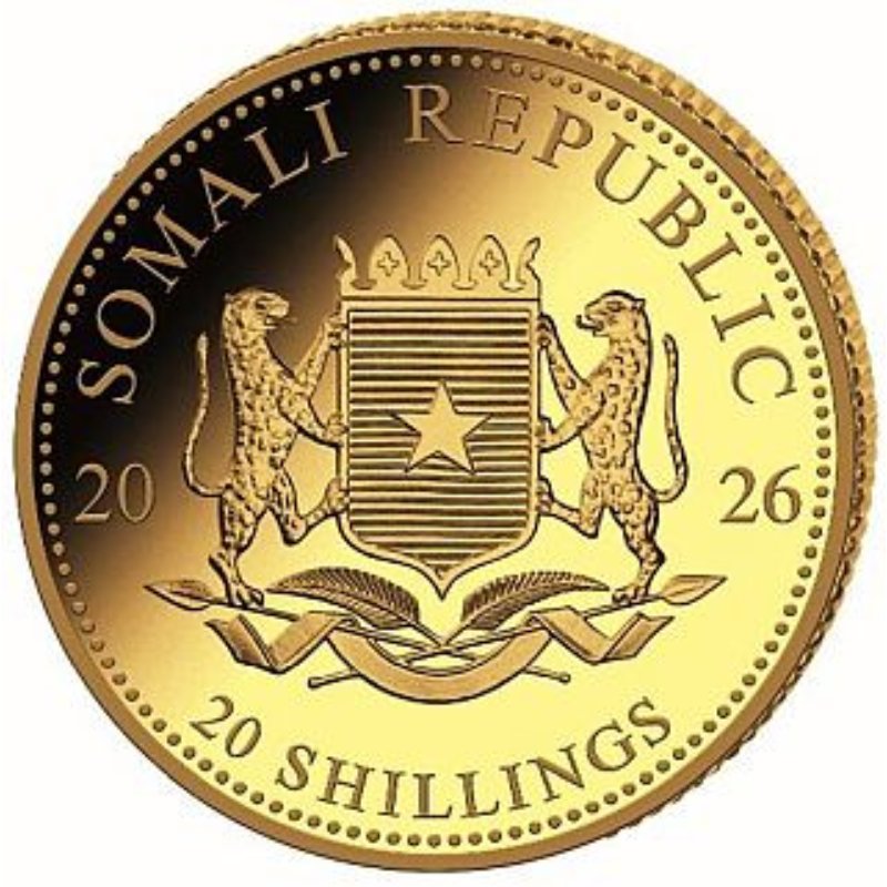 Somalia Elefant 2026 – 0,5 g Gold 20 Sh African Wildlife