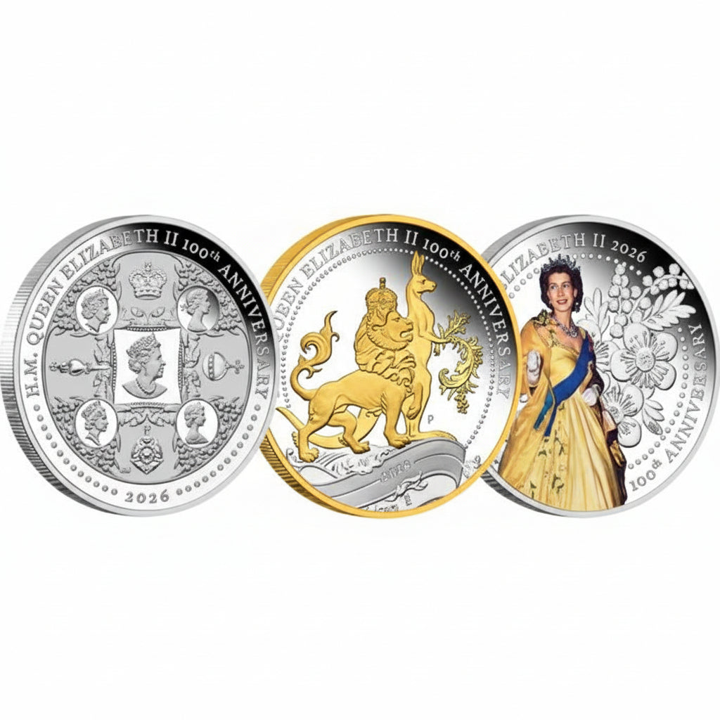 Australien Queen Elizabeth II 100. Geburtstag 2026 3 x 1 oz Silber Proof Set