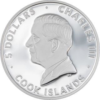 Cook Islands Line Art Flamingo 2026 1 oz Silber emailliert