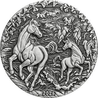 Australien - 2oz Lunar III Pferd 2026 antik