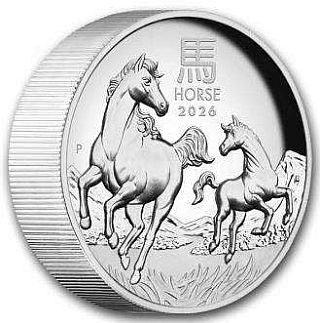 Australien Jahr des Pferdes 2026 5 oz Silber High Relief Proof
