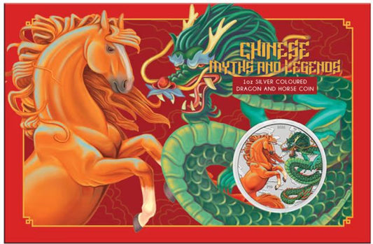 Australien Pferd und Drache 2026 Fire & Earth Blister Silbermünze