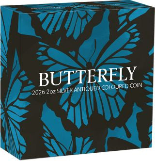 Australien - 2oz Schmetterling Color Antik 2026