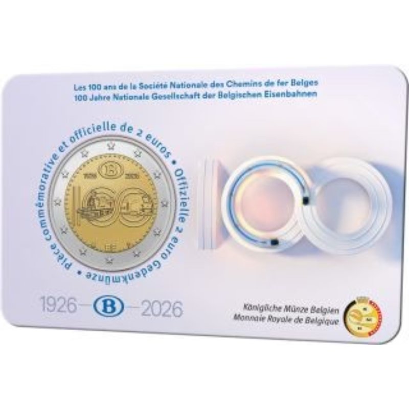 Belgien 2 Euro 2026 Belgische Nationalbahn im Blister