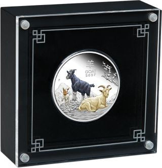 Australien Lunar III Jahr der Ziege 2027 1 oz Silber farbig Proof
