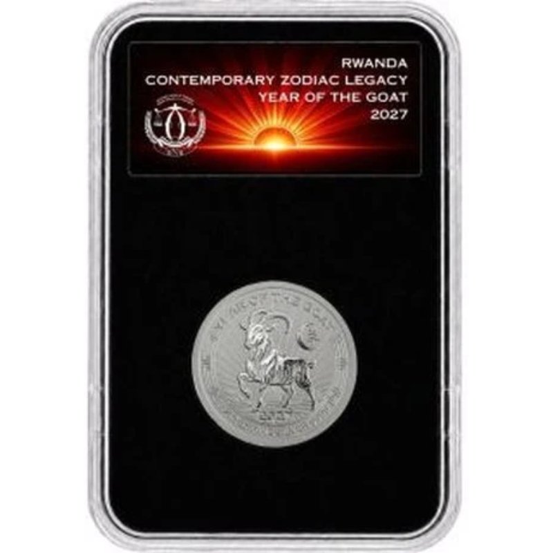 Ruanda Zodiac Legacy Year of the Goat 2027 1/12 oz Silber Proof Slab