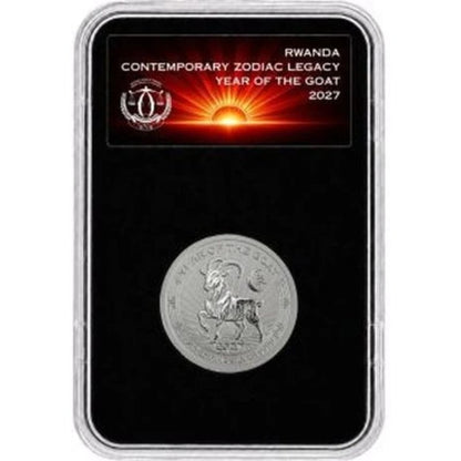 Ruanda Zodiac Legacy Year of the Goat 2027 1/12 oz Silber Proof Slab