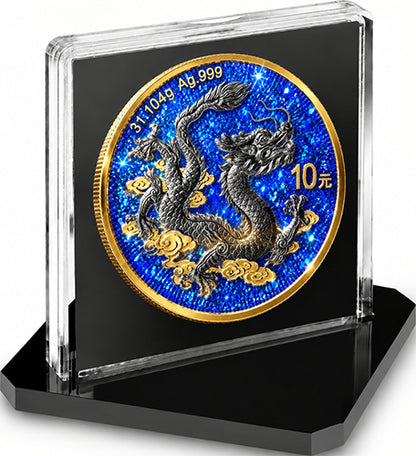 Imperial Blue Dragon Chinese Dragon 2026 1 oz Silbermünze China