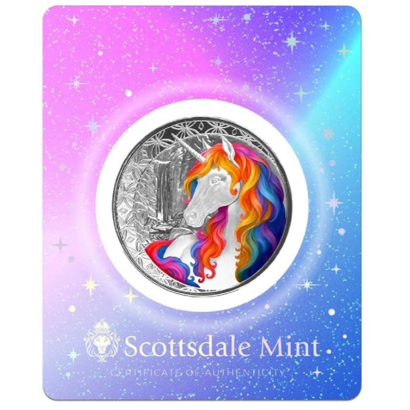 Fidschi Unicorn Blossom 2025 1 oz Silber coloriert