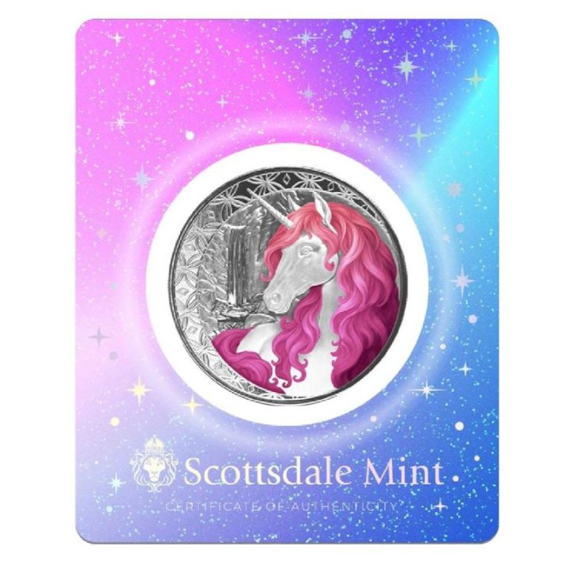 Fidschi Unicorn Roselle 2025 1 oz Silber koloriert