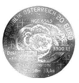 Österreich Katzenaugennebel 2026 Silbermünze 20 Euro farbig PP