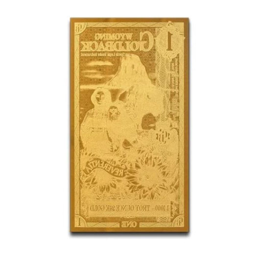 Wyoming Goldback Goldnote 1/1000 oz