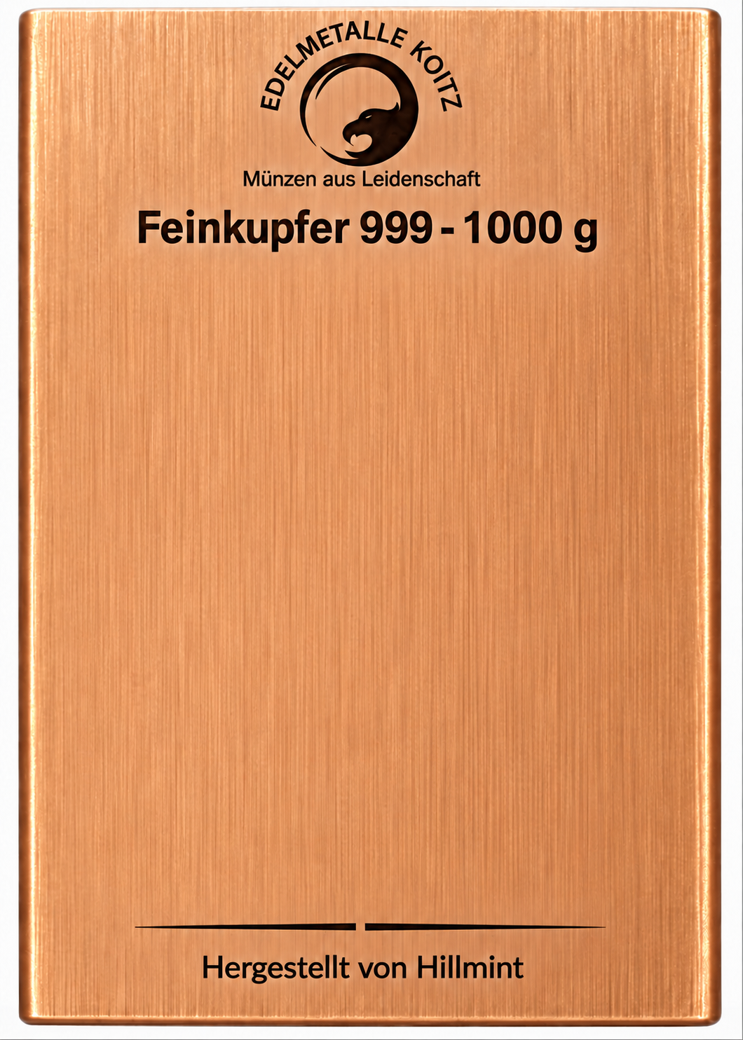 Personalisierter 1kg Kupferbarren mit Wunschfoto