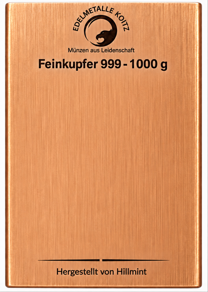 Personalisierter 1kg Kupferbarren mit Wunschfoto