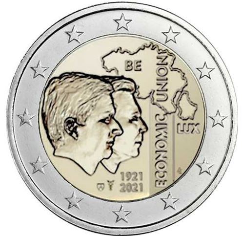 Belgien 2 Euro 2021 Wirtschaftsunion 