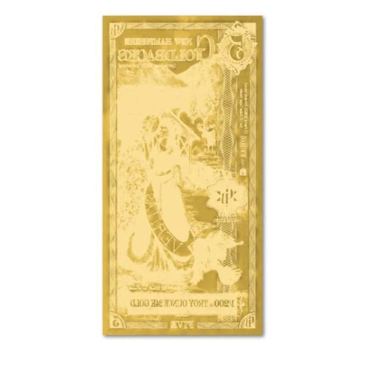 New Hampshire 5 Goldbacks Goldnote 1/200 oz