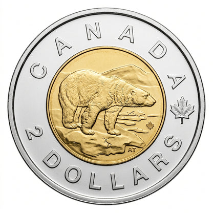 2 Dollar Polar Bear: 8,83 g / 8,1678 g Feinsilber