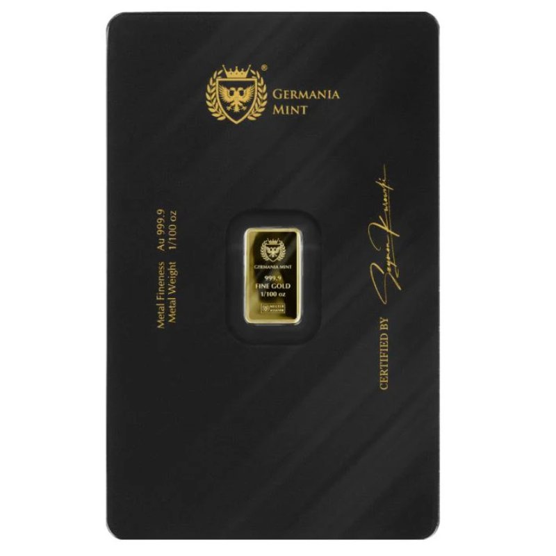 Goldbarren Germania Mint 1/100 oz Proof