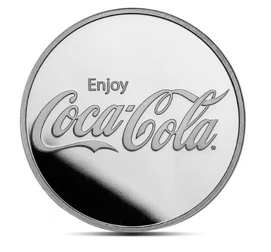 Coca Cola Silbermedaille 1 oz mit Flaschenmotiv