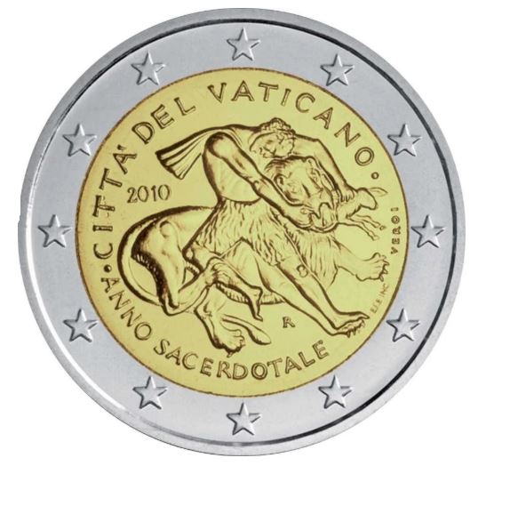 Vatikan 2€ 2010 - Priesterjahr im Originalfolder