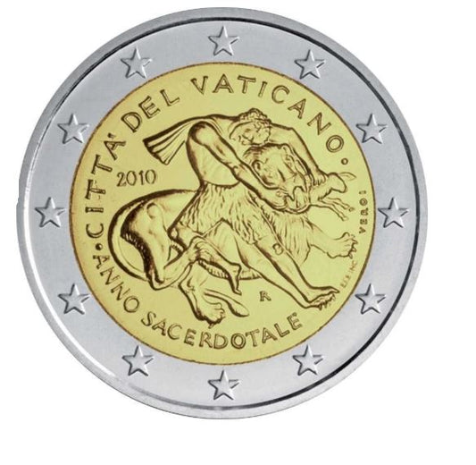Vatikan 2€ 2010 - Priesterjahr im Originalfolder