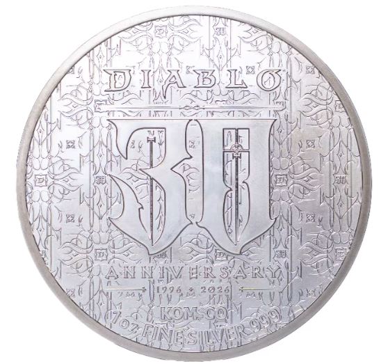 Diablo 30th Anniversary 2026 1 oz Silbermedaille KOMSCO BU