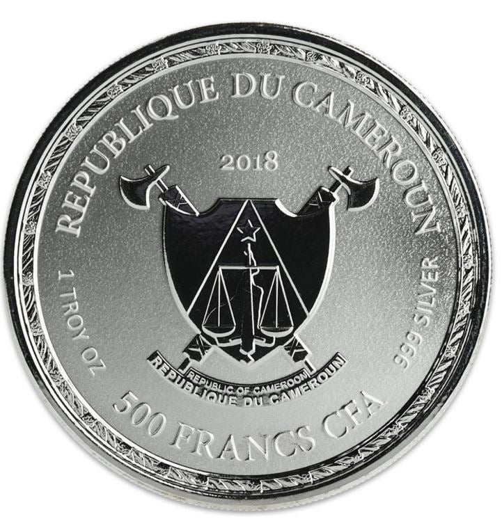 Imperialer Drache Silbermünze 1 oz Kamerun 2018