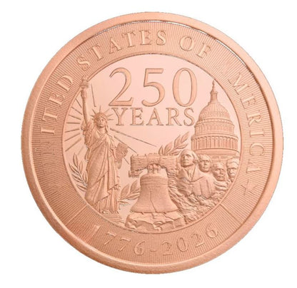 Kupfermedaille 250 Jahre USA 2026 1 Unze