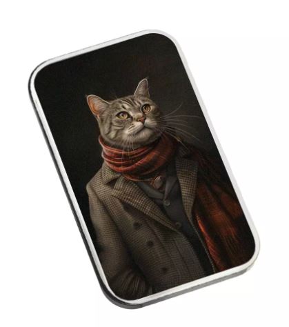 Human Cats William 2025 1 Unze Silberbarren coloriert