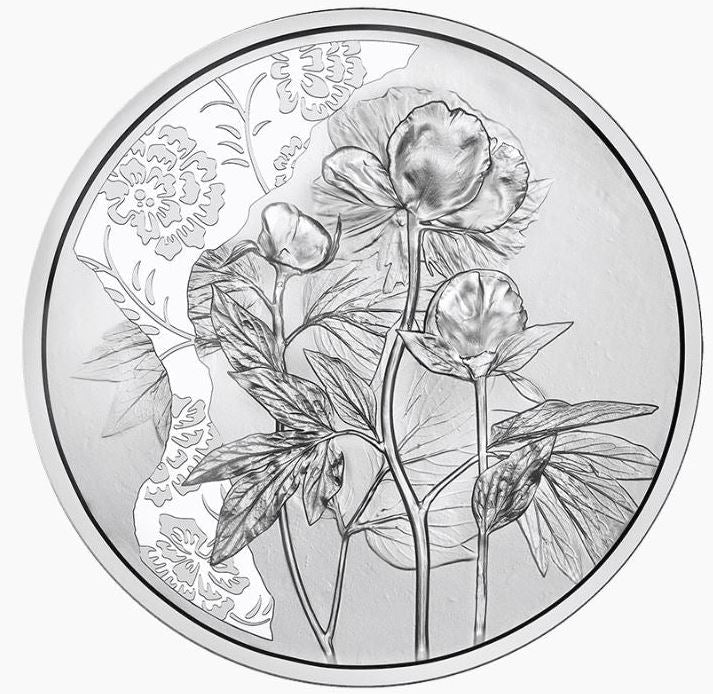 10 Euro Silber 2024 Pfingstrose hgh im Folder