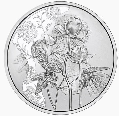10 Euro Silber 2024 Pfingstrose hgh im Folder
