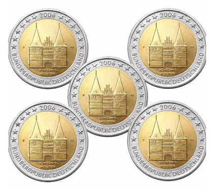 Deutschland 2€ 2006 - Holstentor Set A-J