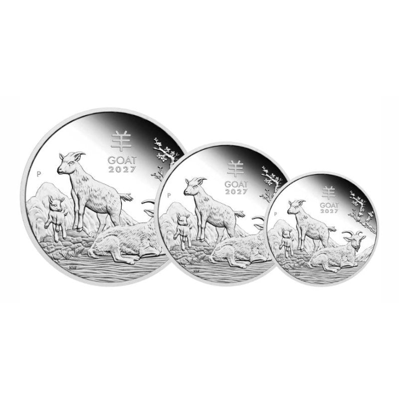 Australien - 3-Münzen-Silber-Proof-Set Lunar III Ziege 2027